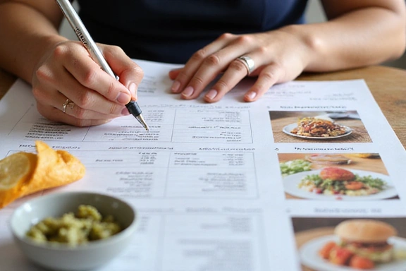 Person writing a personalized nutrition plan